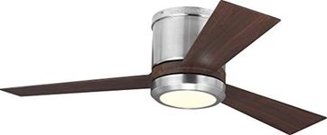 Monte Carlo Fans Canada 3CLYR42BSD-V1 3 Blade Ceiling Fan with Handheld Control and Includes Light Kit in Modern Style - 42 Inches Wide by 9.2 Inches High, Brushed Steel Finish with Frosted Acrylic Glass