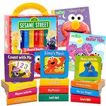 Sesame Street Board Books Set Toddlers Babies Bundle ~ Pack of 12 Chunky My First Library Board Book Block with Stickers (Elmo Books for Infants)