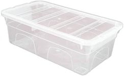 Set of 5 Crystal Clear Plastic Storage Box Boxes With Lids UK BRITISH MADE Home Office Stackable (5 LITRE LADIES SHOE BOX)