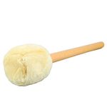 Drum Mallet Soft Felt Head Drumstick with Long Handle Bass Kick Drum Beater for Xylophone Timpani Beater Percussion Drum Hammer (Beige)