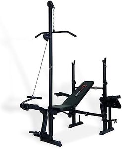 CCLIFE Panca Multifunzione Panca per Pesi Palestra Regolabile con LAT Machine Curl per Braccia e Gambe Supporto Bilanciere-ZERRO