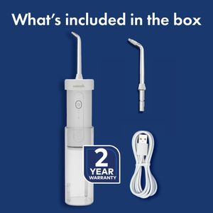 Waterpik Cordless Water Flosser – White, Portable Dental Cleaner