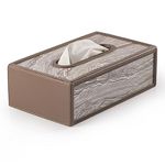 Spread Spain Modern Leatherite Tissue Box Cover, Rectangle Facial Tissue Box Holder, Napkin Dispenser Box for Bathroom, Home, Office and Restaurant (White Emperador)