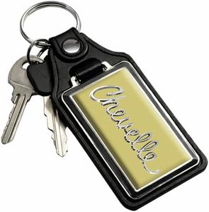 Brotherhood Car Key Chain for Chevelle - Classic Models Keychain for Men and Women Gift Key Ring - Gobi Beige - Script 1970