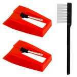 2pcs Record Player Needle with Cleaning Brush, Turntable Needle Turntable Record Needles Replacement Diamond Needle Stylus for LP Phonograph, Victrola, ION, Crosley Vinyl Record Players