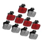Motoforti Universal Bike Front Rear Reflector Kit, Bicycle Warning Reflectors, Plastic, Red, White, 10pcs