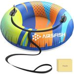 Snow Tube with Towable Leash, Airsfish 47” Inflatable Snow Sled for Kids and Adults Heavy Duty Cover Wear-Resistant&Antifreeze Material Sledding Tubes for Winter Skating Sports