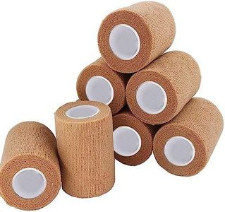ADMITRY 7,5 cm x 4,5 m Benda Elastica Autoadesiva,8 Rotoli Garza Autoadesiva Nastro Crossfit,Garza Benda Elastica Coesiva (Beige)