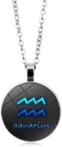 Aquarius Constellation Time Gemstone Luminous Necklace Glowing Sweater Chain Pendant Necklace (Aquarius)