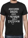 Awesome Dads Have Beards & Tattoos Gift for Dad T-Shirt XXXX-Large Black