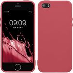 kwmobile Case Compatible with Apple iPhone SE (1.Gen 2016) / iPhone 5 / iPhone 5S Case - Soft Slim Protective TPU Silicone Cover - Dark Rose