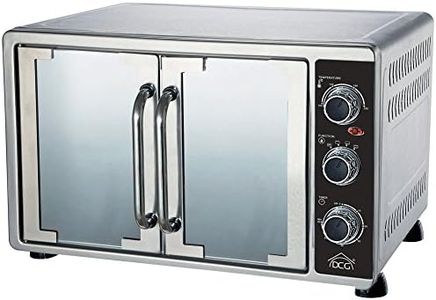DCG Eltronic MBS58 Four électrique ventilé à double porte 58 L Acier inoxydable Argenté avec thermostat réglable Température maximale 230 °C Minuterie 60 minutes