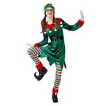 maxToonrain Elf Costume Adult,Christmas Outfits For Women Velvet Long Sleeve Costume Santa Party Elf Dress+Elf Hats+Red Trousers+Halloween Costumes Fancy Dress Set For Adults(A Set 7PCS,L)