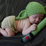 Baby Photography Prop Outfits,Handmade Crochet Knit Yoda Costume Set For Newborn Infant Photography (TYPE 1)