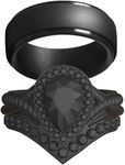 ringheart Black Silicone Ring for Couples - Sports Silicone Ring for Men and Women - Couple Rings - Matching Rings, women's size 9& men's size 13, Paper, Cubic Zirconia