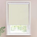 Keego Window Roller Blinds Office Blackout Window Shades, Room Darkning Bedroom Privacy Shades Thermal Insulated for Living Room[Khaki 100% Blackout,43" W x 68" H(Inch)]