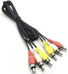 ZZJMCH 3 RCA Cable Audio Video Composite Cable, 5 ft RCA 3-Male to 3-Male, for TV, VCR, DVD, Satellite, and Home Theater Receivers