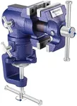 WORKPRO Dual Jaws Table Vise 2.5"&1.5", 360° Swivel Clamp-On Bench Vise for Woodworking, Metalworking, DIY,Multi-position Small Portable Vise, Mini Vice Clamp for Workbench, Golf Club Regripping