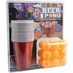 PMS 619028 36PC Beer Pong Set in Double Blister Card, Red, 36 Count (Pack of 1)