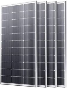 Callsun 400W Solar Panel, 4 Pcs 12V 100 Watt Solar Panel, Over-Power Design, High Efficiency Monocrystalline PV Modules,Ideal for RV, Trailer, Marine, Rooftop, Home, Farm, Off-Grid System (4PCS 100W)