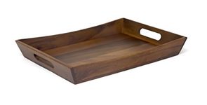 Lipper International Wooden Food Curved Tray, Brown