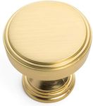 10 Pack - Cosmas 1940BG Brushed Gold Cabinet Hardware Round Knob Handle - 1516'' Diameter