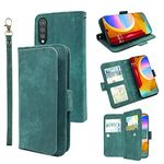 Furiet Compatible with LG Velvet 5G/LGVelvet Verizon G5 UW T-Mobile 2020 Wallet Case Wrist Strap Lanyard Leather Flip Card Holder Stand Accessories Cell Phone Cover for LM G900UM 4G Tmobile Green