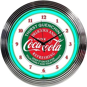Neonetics Drinks Coca Cola Evergreen Neon Wall Clock, 15"