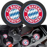 for Bayern Munchen Football Car Cup Holder Coasters, Silicone Non-Slip Auto Cup Holder Insert Coaster for FC Bayern Munich Fans, Unisex Car Cup Mat, 2PCS