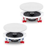 Powerlink 9" Bluetooth Ceiling Speaker Pack of 2 (1 Master + 1 Receiver) 80W RMS (40W Each), Multi Wireless Speaker Connectivity, Built-in Amplifier, 2-Way Stereo Sound for Home, Office, Gym.