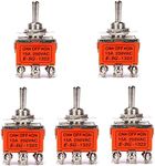 Ruimou/5Pcs Toggle Switch 3 Position 6 Pins 0N/OFF/0N Switch DPDT 15A 250VAC Suitable for Electrical Connections