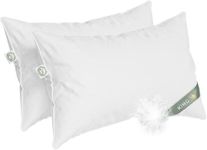 East Coast Bedding European 800 Fill Power White Goose Down Pillow Set – 100% Luxury Cotton Sateen Shell – Set of Two Pillows (King)