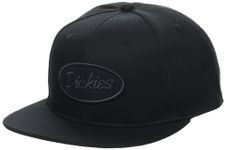 Dickies Men's Twill Flat Bill Cap, Black, One Size
