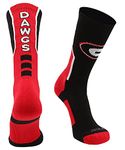 TCK Sports University of Georgia Bulldogs Perimeter Crew Socks (Black/Scarlet/White, Small)