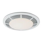 Broan Nutone 8663RP Decorative Deluxe Fan/Light/Night Light w/ Round White Grille 100