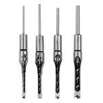 DingGreat 4Pcs Square Hole Drill Bit Sets, Woodworker Square Hole Drill Bits Woodworking Square Mortising Chisel Set