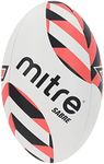 Mitre Rugby Ball | Extra Strong Lining | Full Weight | Hugely Popular, White/Black/Orange, 5
