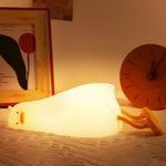 Lying Flat Duck Night Light, Hinittey Cute Light Up Duck Soft Silicone Nursery Night Lamp with Touch Control & Rechargeable & Timer & Dimmer for Kids, Birthday Festival New-Born Gifts for Baby Kids