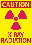 Zing Green Products 1934S Eco Safety Sign, Caution X-Ray Radiation, Recycled Polystyrene Self Adhesive, 10" H x 7" W, Magenta on Yellow