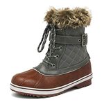 DREAM PAIRS Women's River_3 Tan Khaki Mid Calf Winter Snow Boots Size 6 M US