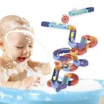 Baby and Toddler Bath Toy Set, 48 Pcs Slide Tracks DIY Combination for Bath Playtime, Construction Toy for Education and Fun Learning, Ideal Gifts for Boys and Girls