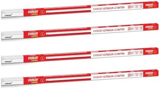 Eveready 20W Ultraslim LED Batten, Cool Day Light (6500K), Stylish, Energy-Efficient & Durable Lighting Solution, Pack of 4