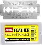 THE SHAVE FACTORY 10 Feather Double Edge Razor Blades, Yellow