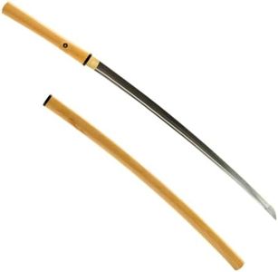 Handmade Sword - Shirasaya Samurai Katana Swords, Battle Ready, Hand Forged, 1095 Carbon Steel, Clay Tempered, Full Tang, Sharp, Wood Color Handle, Scabbard, Certificate