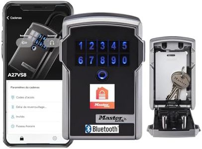 MASTER LOCK Smart Connected Key Safe Wall Mounted, Bluetooth or Combination Lock, Medium 83 x 127 x 59 mm, Outdoor, for Home Office Industries Vehicles