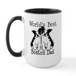 CafePress World's Best Boston Dad Large Mug 15 oz (444 ml) Ceramic Coffee Mug