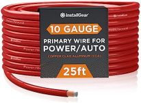 InstallGear 10 Gauge Wire (25ft) Copper Clad Aluminum CAA - Automotive Wire, Car Amplifier Power & Ground Cable, Battery Cable, Car Audio Speaker Stereo, RV Trailer Wiring Welding Cable - 10 AWG Wire