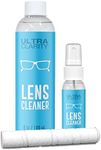 Ultra Clarity Lens Cleaner 1 oz Spray Bottle and 6 oz Refill Bottle, Lens Cleaning Spray, Professional Lens Cleaning Kit, for Standard & Anti Reflective Lenses