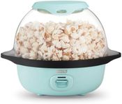 DASH SmartStore™ Stirring Popcorn Maker, 3QT Hot Oil Electric Popcorn Machine with Clear Bowl, 12 Cups - Aqua