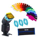 Selens Flash Gel Lighting Gels Filter Universal Light 20PCS Combination Kit with 3 Band Color Correction Photography for Camera Flash Speedlight Speedlite Strobe Light Photo Studio